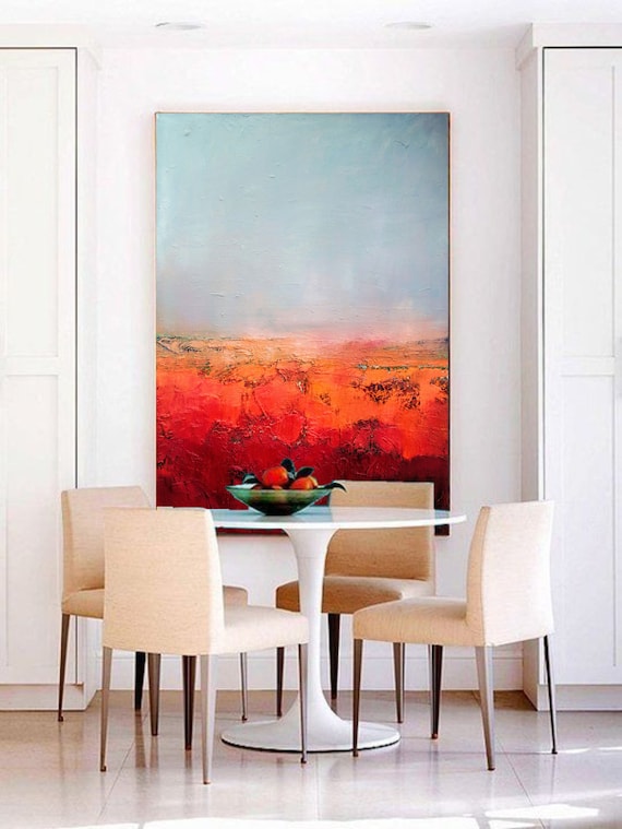 Original Abstract Oil Painting landscape on canvas 80x120 cm, Large Abstract Painting, Contemporary Art