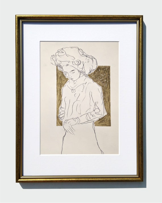 Gustav Klimt - pencil drawing by Karolina Bożena Urbańska