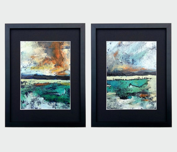 Original Abstract Oil Painting - 20x30 painting (20x30 cm - 9"x12") series A4 fill your Ikea RIBBA frame with original art