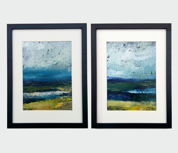 Original Abstract Oil Painting - 20x30 painting (20x30 cm - 9"x12") series A4 fill your Ikea RIBBA frame with original art