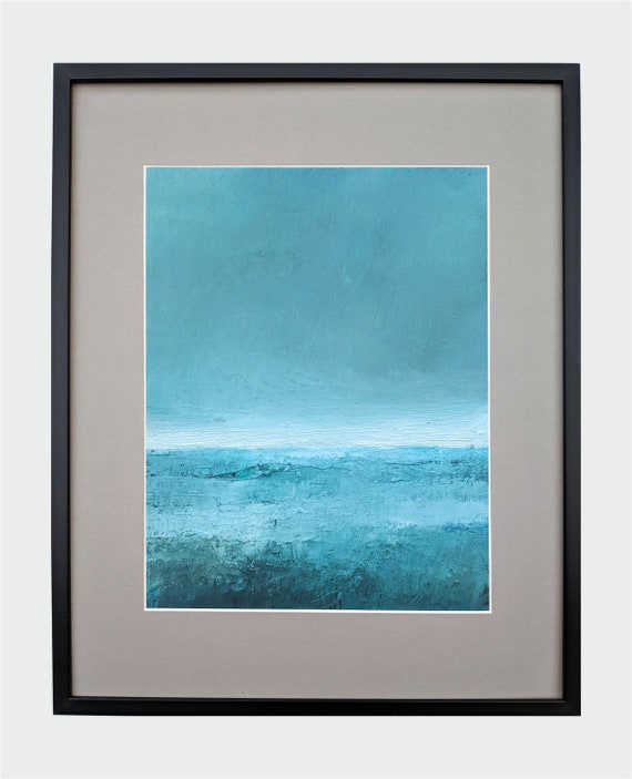 Original Abstract Oil Painting - 28x36 cm, framed in wooden frame 40x50 cm (canvas - app. 11"x 14", frame - app. 16"x 20")