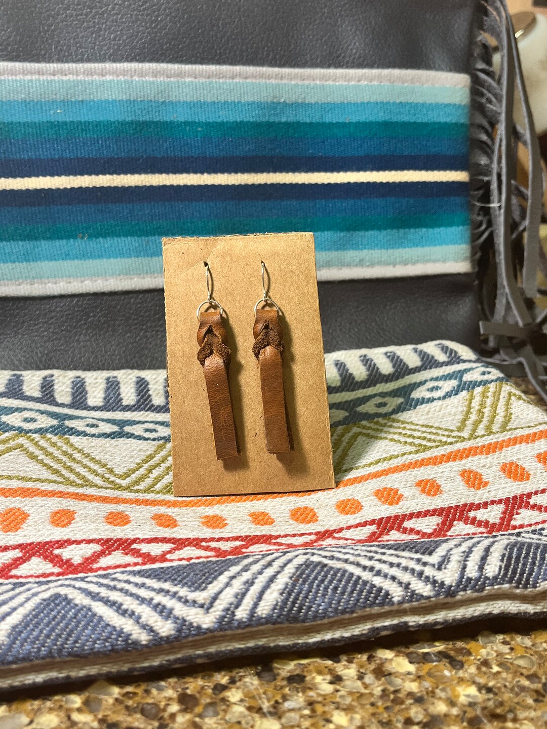 Leather Earrings Bleed Knot Etsy