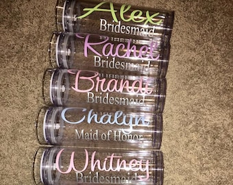 Bridesmaid Tumbler, Bachelorette Party Cups, Bridal Party Cups, Will you be my bridesmaid?