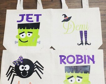 Personalized Halloween Bag | Trick or Treat Bag | Monogrammed Halloween Bag | Halloween Treat Bag | Halloween Tote | Candy Bag | Halloween