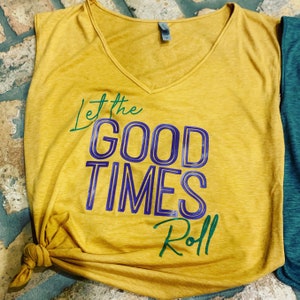 Camisa Mardi Gras, camisa Fat Tuesday, camisa feminina Mardi Gras, camisa New Orleans, deixe os bons tempos rolarem