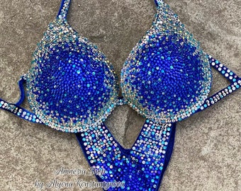 Competition Bikini Set - Rhinestone Fitness - NPC - IFBB - WBFF - Figure Competition Suit - Posing Suit - Sw Rhinestones Bodybuilding