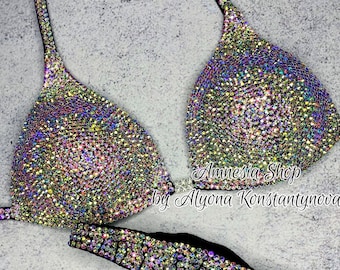 Crystal AB Fitness Bikini, Competition Set, Figure Bikini, Bikini Suit, Competition Bikini, Wellnes Fitness Competition Bikini, NPC, IFBB