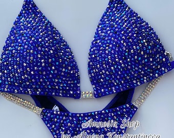 Competition Bikini Set - Rhinestone Fitness - NPC bikini suit - IFBB - WBFF - Figure Competition Suit - Posing Suit - Sw Bodybuilding