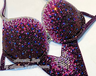 Bikini "Wild Berry"- Fitness Bikini - IFBB Competition Bikini - Crystal Competition Bikini Suit - NBFI Suit - Fitness Suit - Figure Bikini
