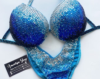 競技用ビキニセット - ラインストーンフィットネス - IFBB - WBFF