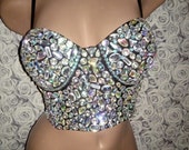 Corset, Dance Corset, Women 39 s Rhinestone Beaded Sexy Corset, Women Corset In Stones, Burlesque Corset, Rave Corset, Crystal Showgirl, EDC