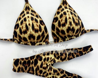 Leopard Swimwear, Base Fitness Bikini, Competition Base, Figure Bikini, Bikini Suit, Competition Bikini, Sexy Set, Wellness Bikini