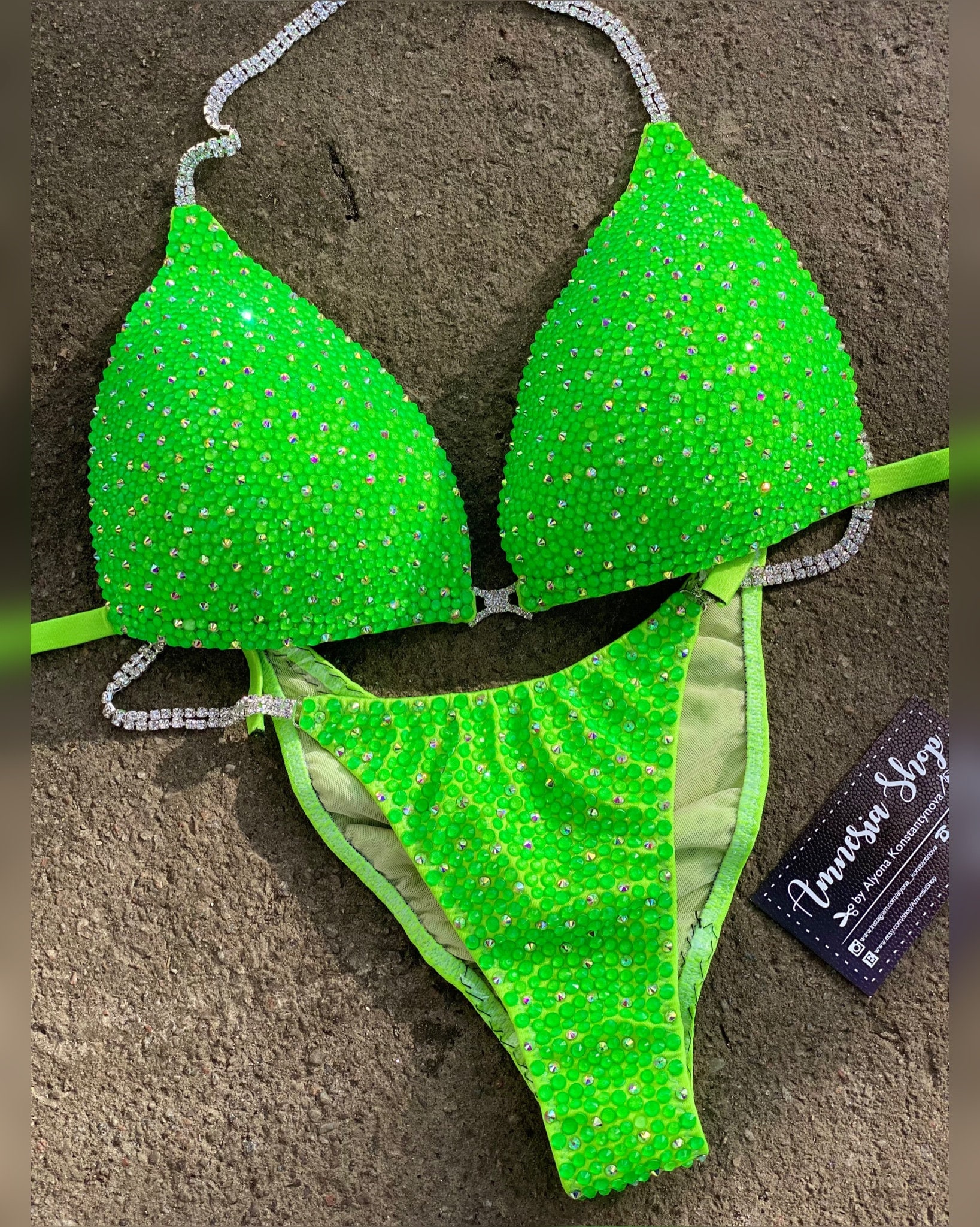 Neon lime green bathing suit outlet