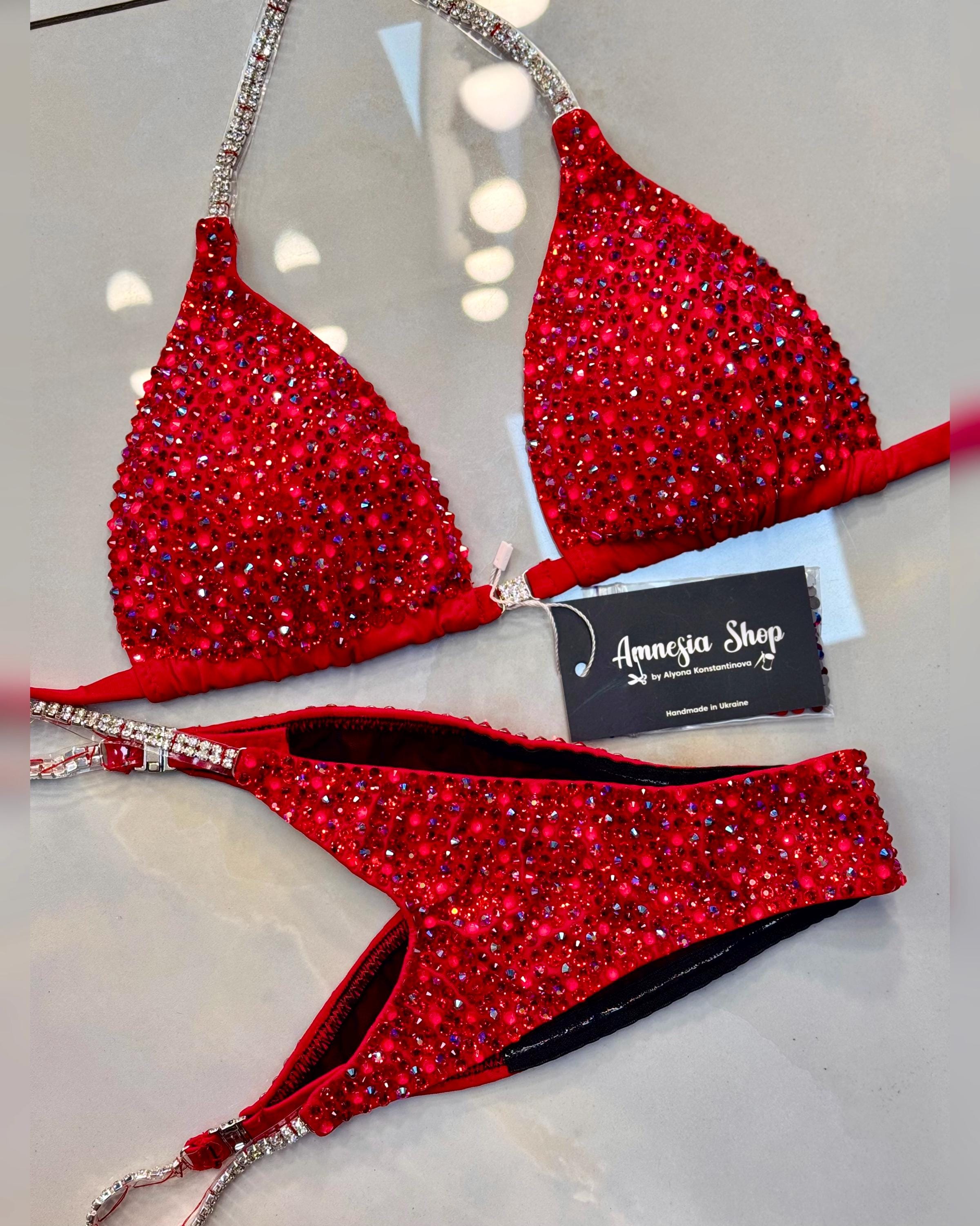 Fitness bikini base red - Etsy 日本