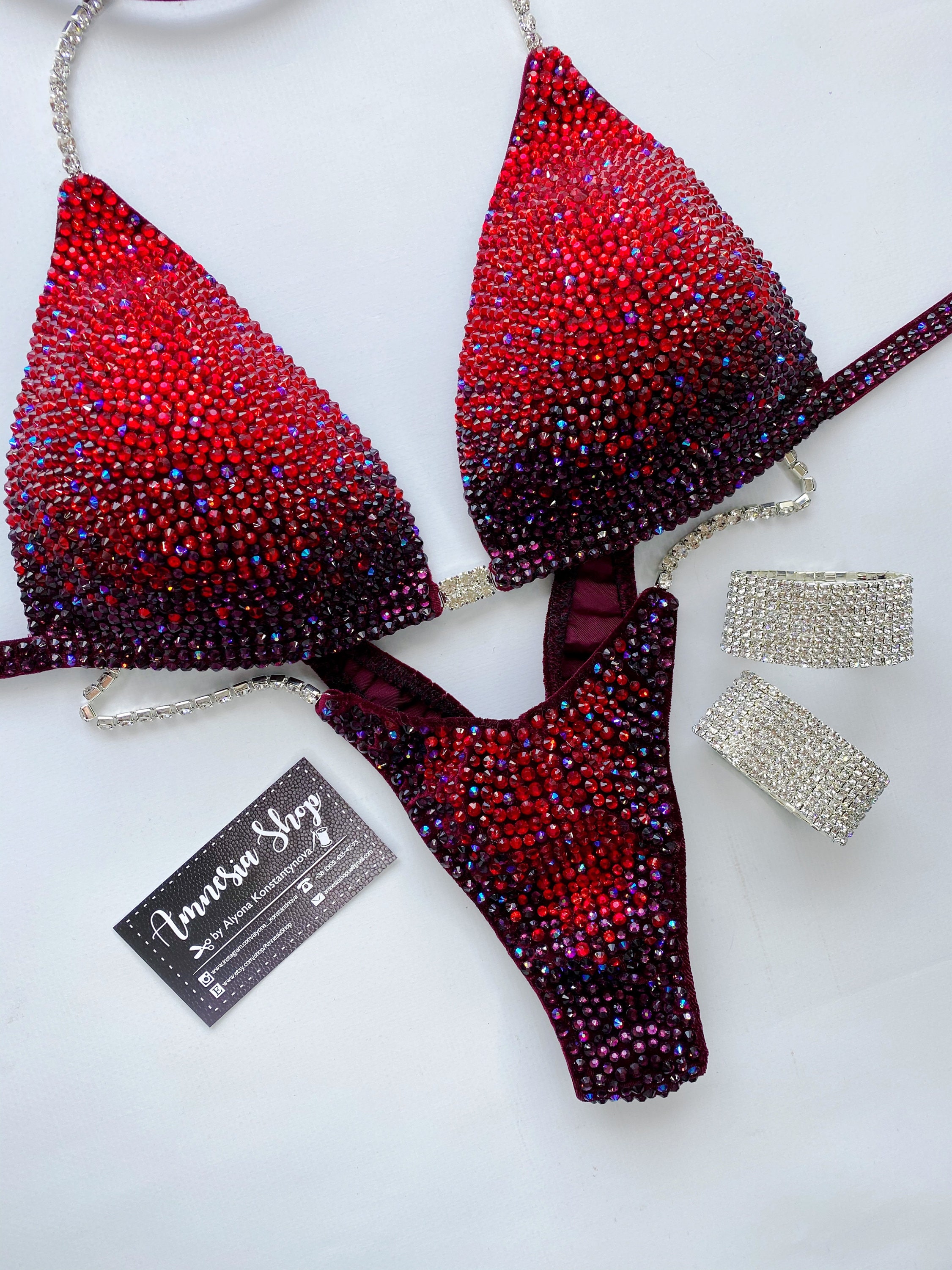 Gradient Bikini Set, Competition Set, Figure Bikini, Bikini Suit ...
