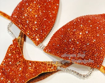 Competition Set - Rhinestone Fitness - NPC - IFBB - WBFF - Figure Competition Suit - Posing Suit - Sw Bodybuilding
