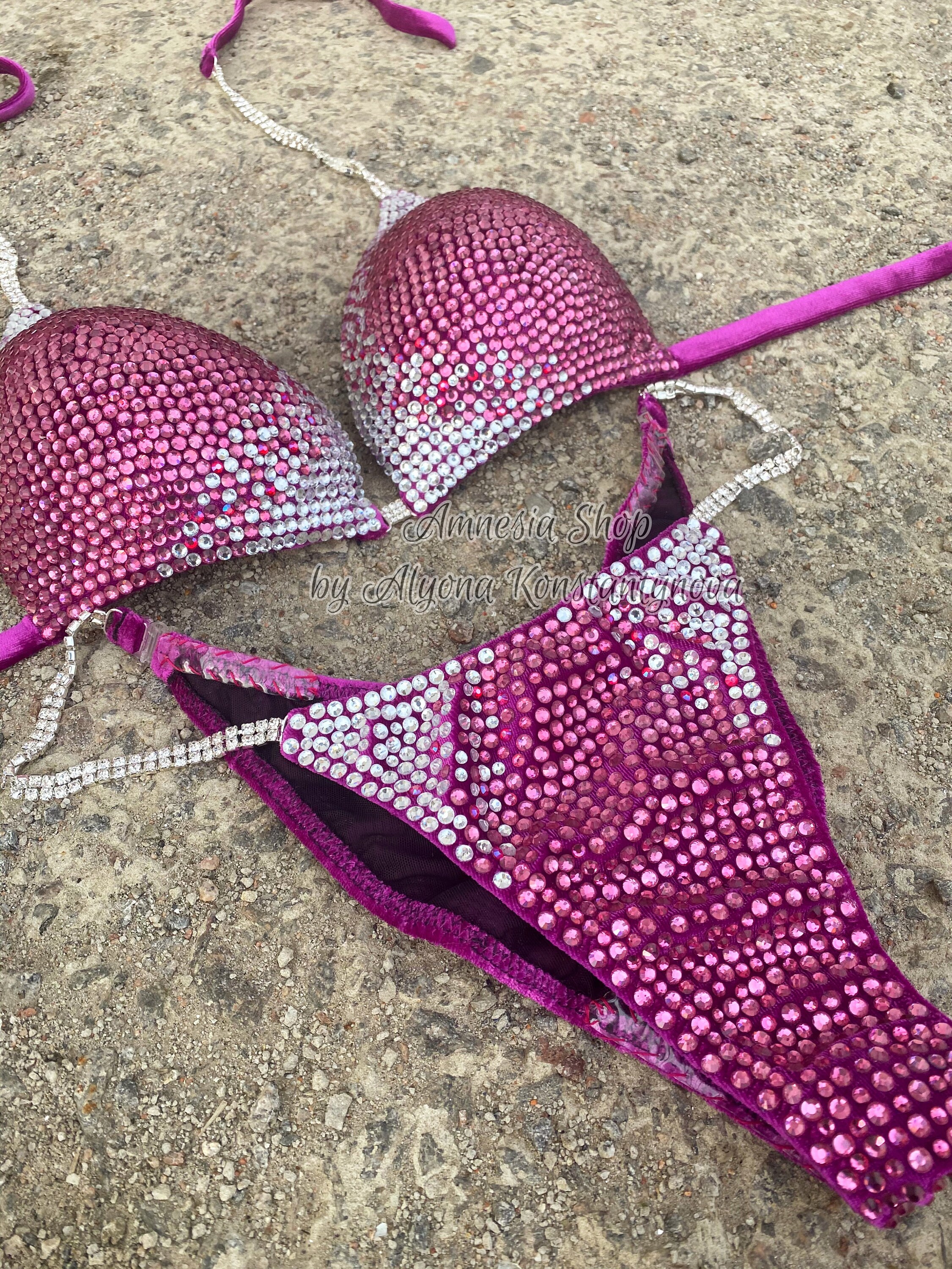 Competition Bikini Set Rhinestone Fitness NPC Bikini Suit Etsy