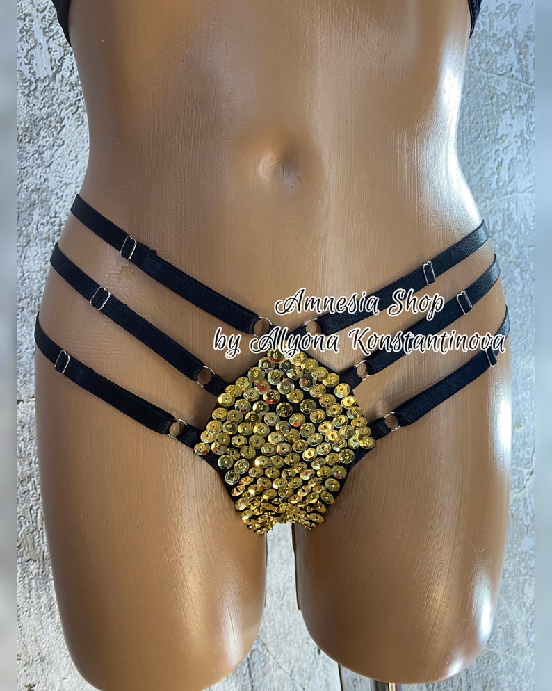 Sexy Bottoms, Sexy Bikini, Handmade Bottoms, Brazilian Bikini, Women Bottoms, Sequins Bottoms, Micro Bikini, G-String, Thong Bikini, Exotic image 3
