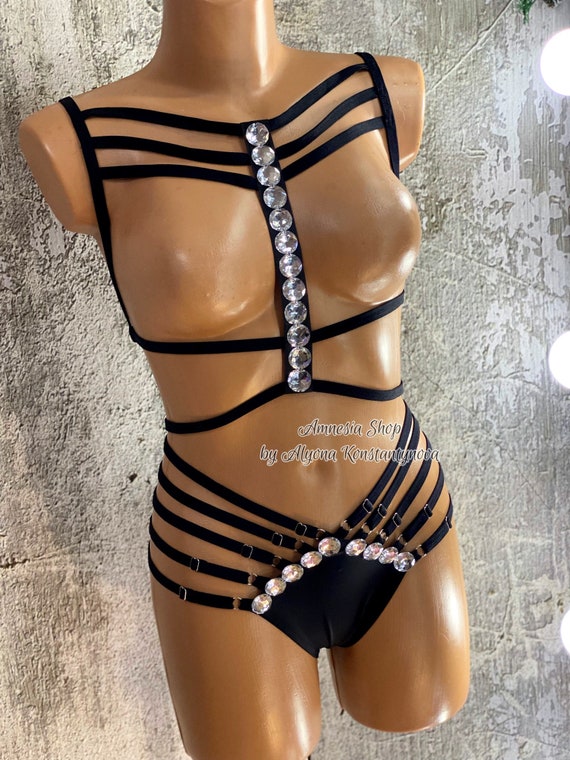 Sexy Harness Costume, Fetish Harness, Women Harness, Sexy Costume, Dance Wear, Body Harness, Handmade Harness, BDSM Harness Exotic Dancewear