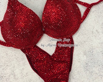 競技用ビキニセット - ラインストーンフィットネス - NPC - IFBB