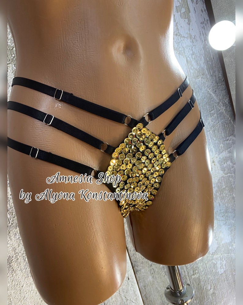 Sexy Bottoms, Sexy Bikini, Handmade Bottoms, Brazilian Bikini, Women Bottoms, Sequins Bottoms, Micro Bikini, G-String, Thong Bikini, Exotic image 1