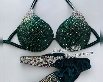 Competition Bikini Set - Rhinestone Fitness - NPC - IFBB - WBFF - Figure Competition Suit - Posing Suit - Sw Rhinestones Bodybuilding