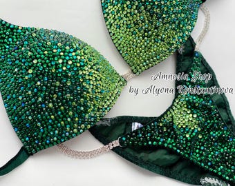 Competition Set - Rhinestone Fitness - NPC - IFBB - WBFF - Figure Competition Suit - Posing Suit - Sw Bodybuilding - Fitness Bikini