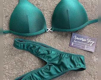 Emerald Base Fitness Bikini, Bikini figurine, Bikini Suit, Bikini de compétition, Bikini de compétition de bien-être, NPC, IFBB, Compétition de pose