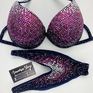 Competition Bikini Set - Rhinestone Fitness - NPC - IFBB - WBFF - Posing Suit - Rhinestones Bikini Set - Wellness Bikini - Fitness Bikini