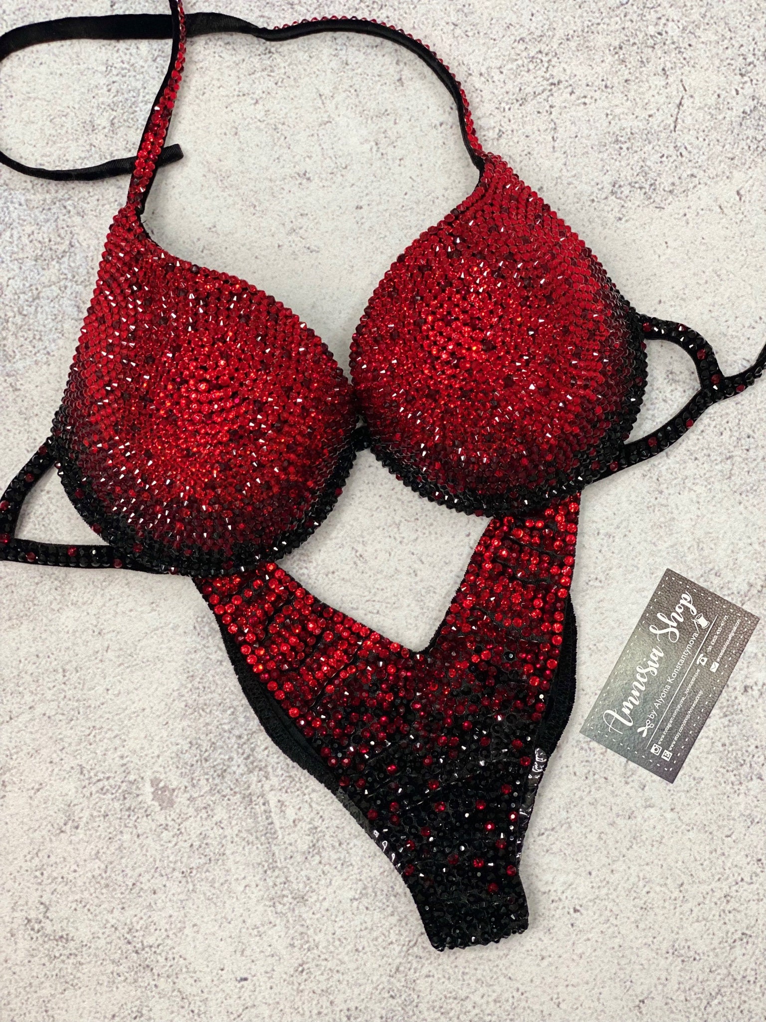 Fitness bikini base red - Etsy 日本