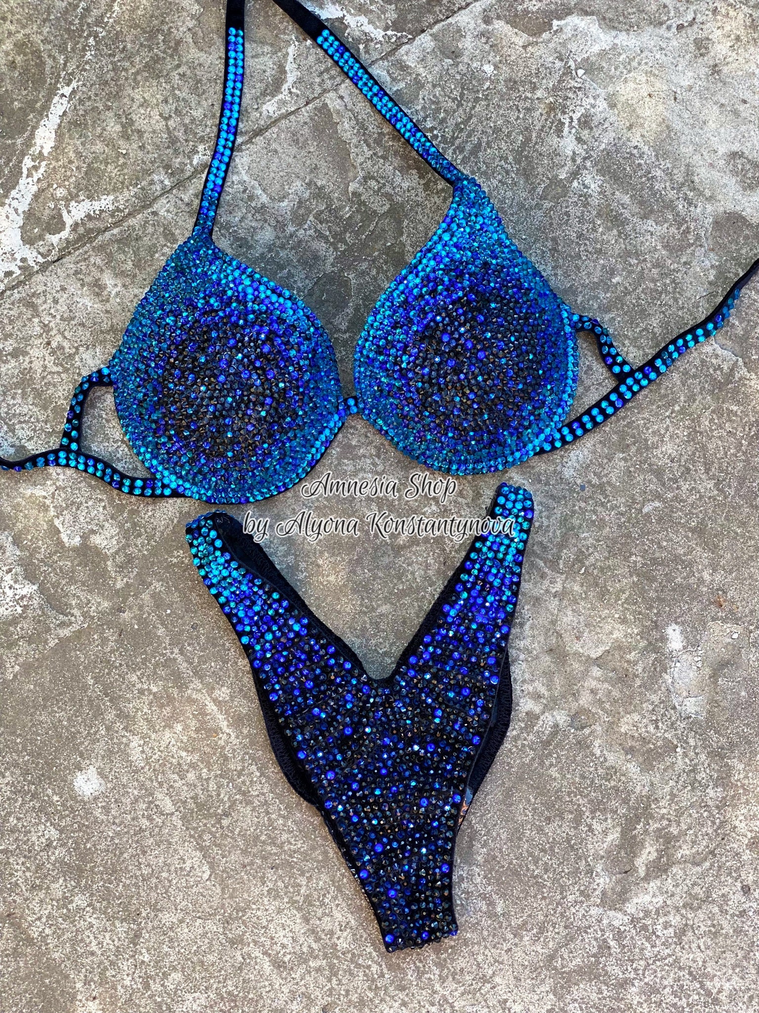 競技用ビキニセット - ラインストーンフィットネス - NPC - IFBB