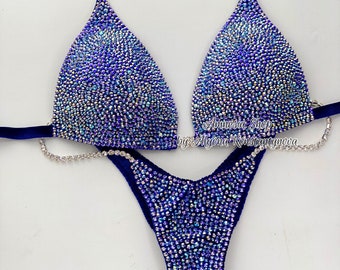 Competition Set - Rhinestone Fitness - NPC - IFBB - WBFF - Figure Competition Suit - Posing Suit - Sw Bodybuilding - Fitness Bikini Suit