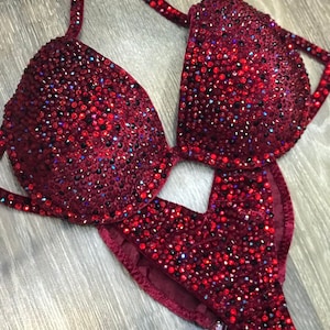 Red Bikini - Bikini Gradient - Competition Bikini - Bikini Suit - IFBB Bikini Suit - Wellness Bikini - Fitness Bikini - Figure Bikini