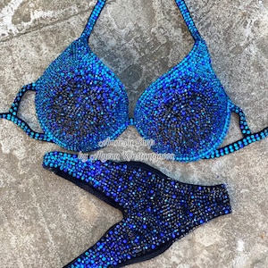 Competition Bikini Set - Rhinestone Fitness - NPC - IFBB - WBFF - Figure Competition Suit - Posing Suit - Sw Rhinestones Bodybuilding