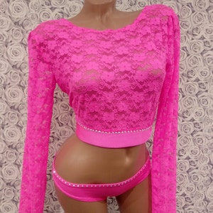 Dance Costume, Sexy Dancewear, Exotic Dancewear Sleeves Girls Dancewear Party Pole Dance Rave Night Club Dancers Stripper Dance Outfit Go Go