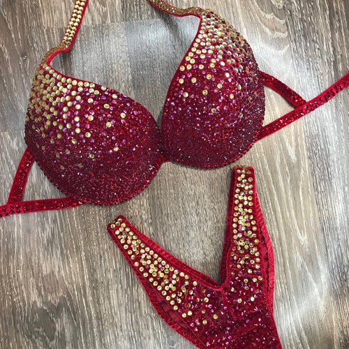 Competition Bikini Set Rhinestone Fitness NPC IFBB Etsy