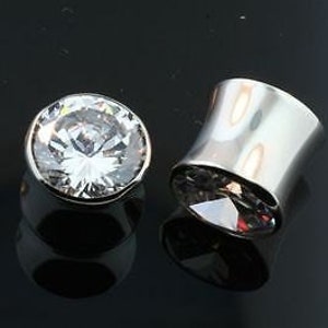 316L Stahl CZ Stecker - bepreist pro Paar.