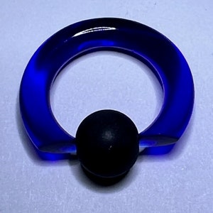 Gorilla Glass SIMPLE CAPTIVE BEAD taper Rings priced per pair Cobalt