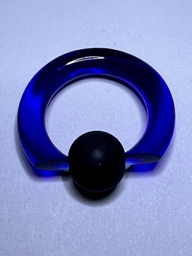 Gorilla Glass SIMPLE CAPTIVE BEAD taper Rings priced per pair Cobalt