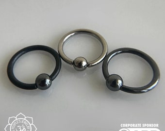 People's Jewelry - Niobium Captive Bead Rings, 3 different treatments