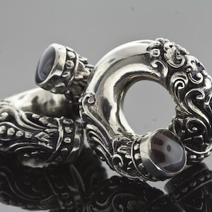 Peoples Jewelry - Yellow or White Brass, Intricate Coils with Onyx ear weights