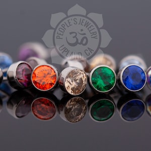 Peoples Jewelry - Threadless Titanium Gem Bezel – 2mm to 5mm