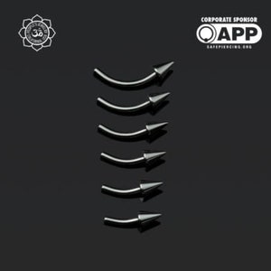Peoples Jewelry - Threadless Titanium Fixed-Spike Curved Barbells – 16g/18g