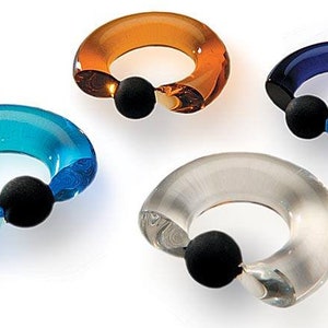 Gorilla Glass SIMPLE CAPTIVE BEAD taper Rings priced per pair image 1