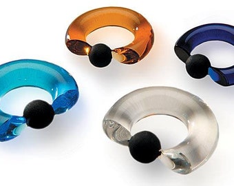 Gorilla Glass SIMPLE CAPTIVE BEAD taper Rings - priced per pair