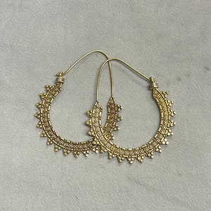 Brass Afghan Hoops Priced per Pair