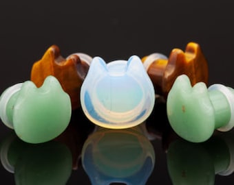 Peoples Jewelry - Single Flare Stone Kitties - 5 materials. Priced per pair.