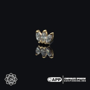 People&#39;s Jewelry - Threadless Marquise Fan- 14kt Yellow or Rose Gold End