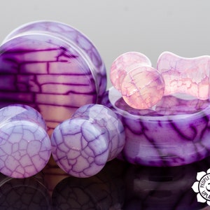 Peoples Jewelry - Double Flare Purple Dragons Vein Plugs - Priced per pair