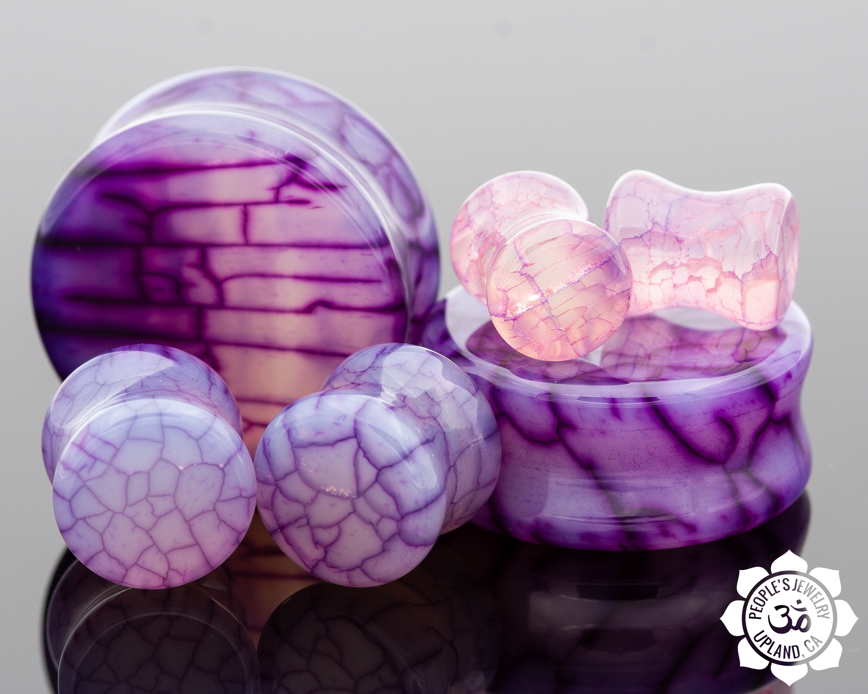 Peoples Jewelry - Double Flare Purple Dragons Vein Plugs - Priced per pair